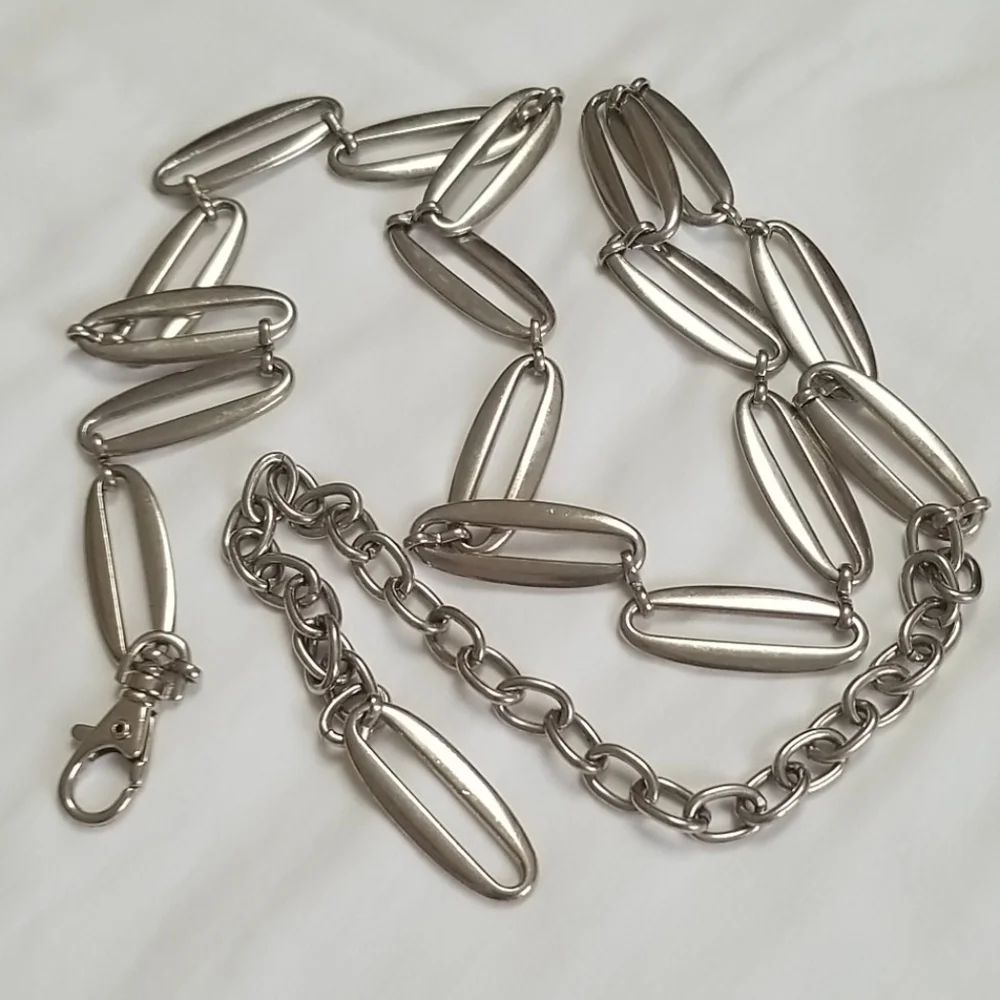 Vintage RETRO Stainless Steel oval chain belt